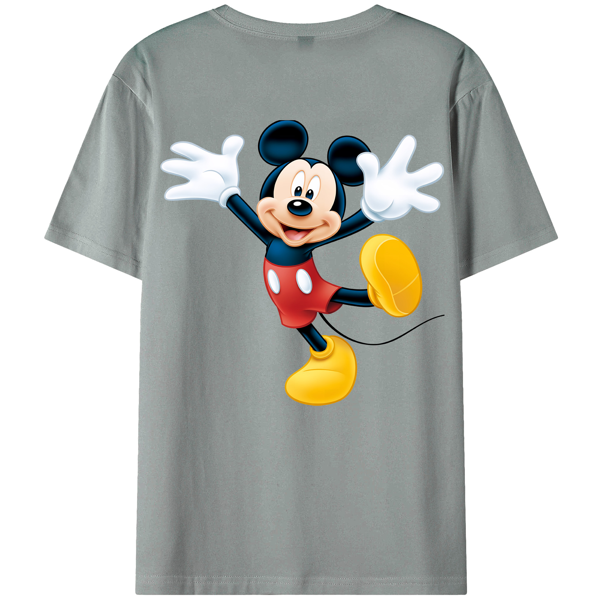 （画像用） ミッキーマウス Mickey Mouse 綿100％ メンズ半袖Tシャツ（バックプリント） 通気性
